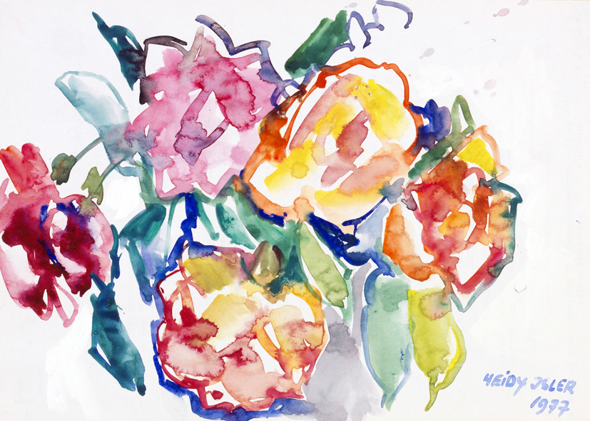 1977 - Heidy Isler - Rosen - Aquarell - 30x21 cm.jpg